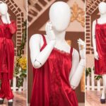 2 Pcs Premium Silk Nightwear Set With Lace | Satin Camisole & Shorts Sleepwear Free Size