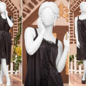 3 Pcs Premium Silk Satin Nightwear Set with Lace Trim for Women ? Camisole, Shorts & Robe | Free Size